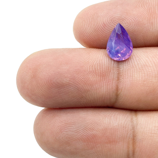2.10ct | Brilliant Cut Pear Shape Blue Purple Silky Sapphire-Modern Rustic Diamond