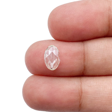 0.78ct | Light Color VS Oval Shape Rose Cut Diamond - Modern Rustic Diamond