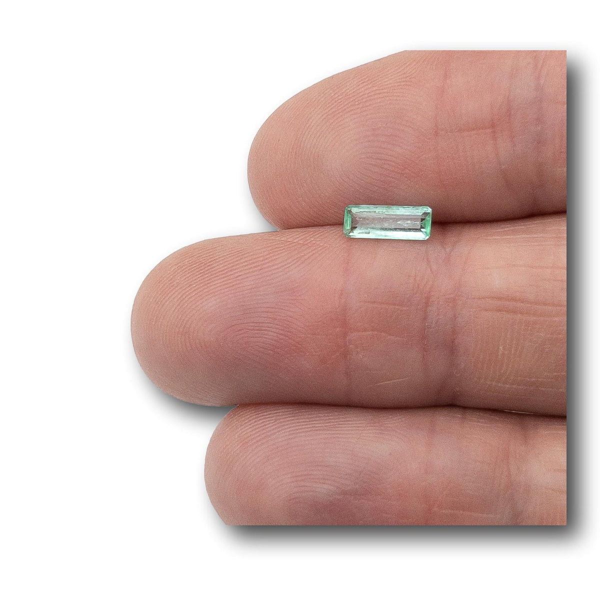 0.45ct | Step Cut Long Emerald Shape Muzo Origin Emerald-Modern Rustic Diamond