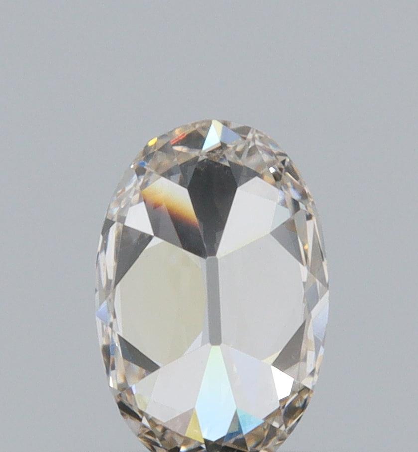 0.55ct | Champagne VVS Oval Shape Old Mine Cut Diamond-Modern Rustic Diamond