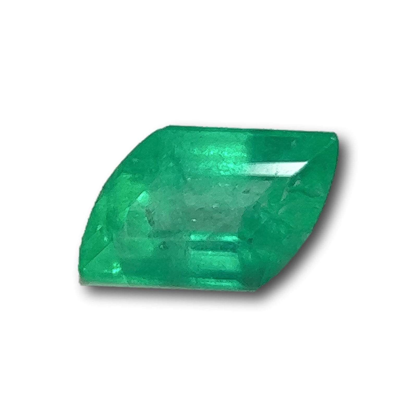 0.58ct | Step Cut Rhomboid Shape Muzo Origin Emerald-Modern Rustic Diamond