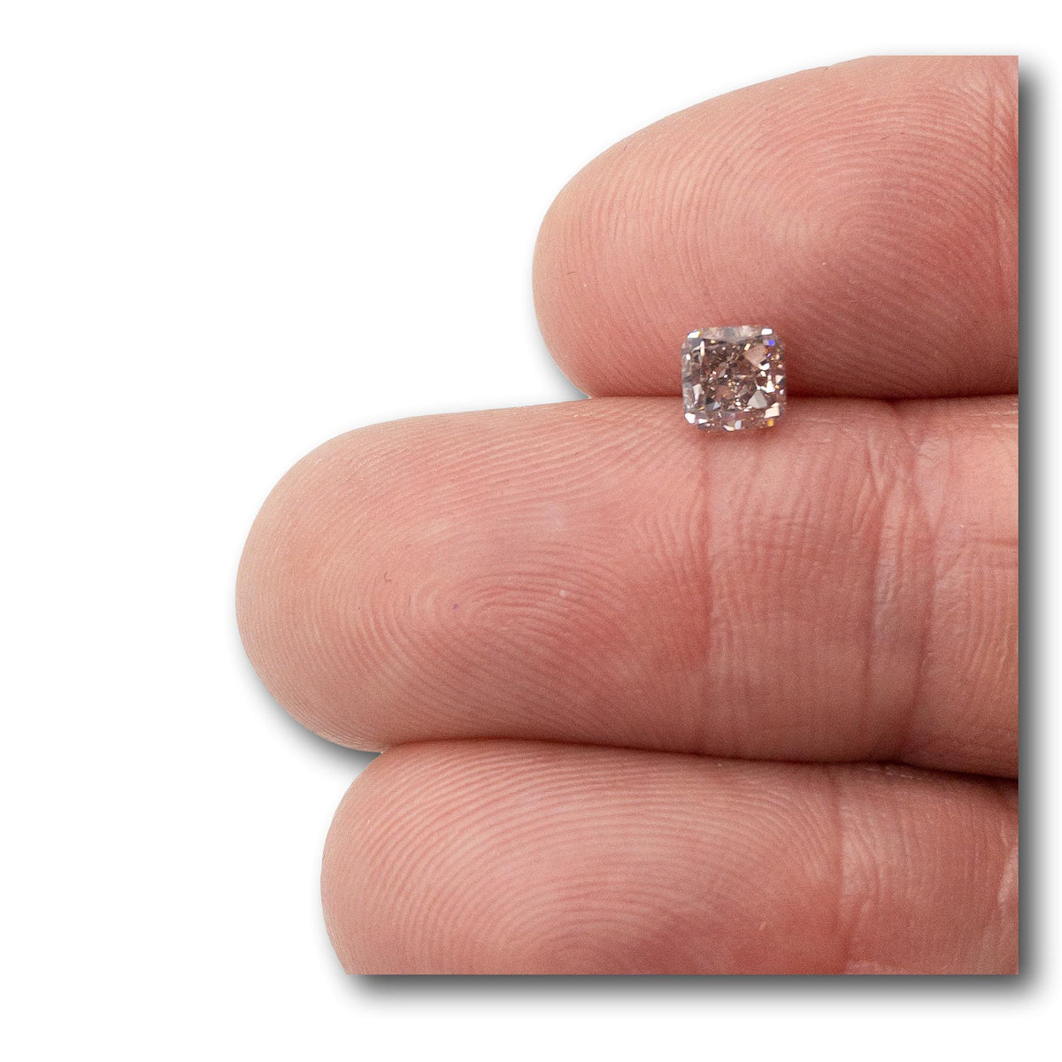 0.83ct | VS2 Fancy Brownish Pink Cushion Shape Brilliant Cut Diamond-Modern Rustic Diamond