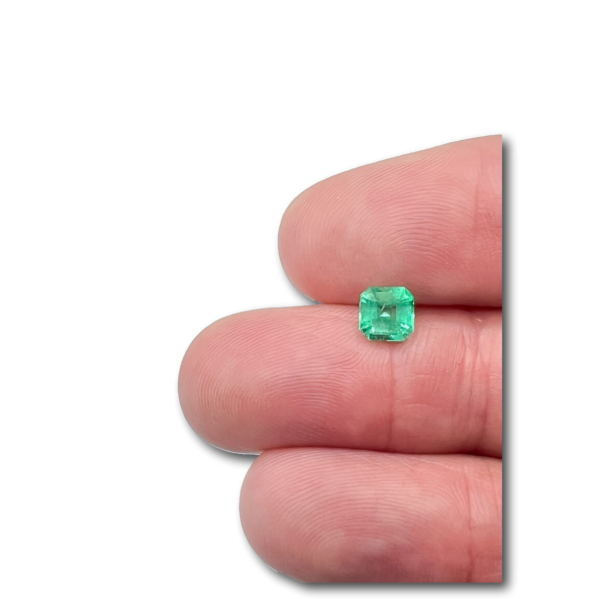 0.85ct | Radiant Cut Muzo Origin Emerald-Modern Rustic Diamond