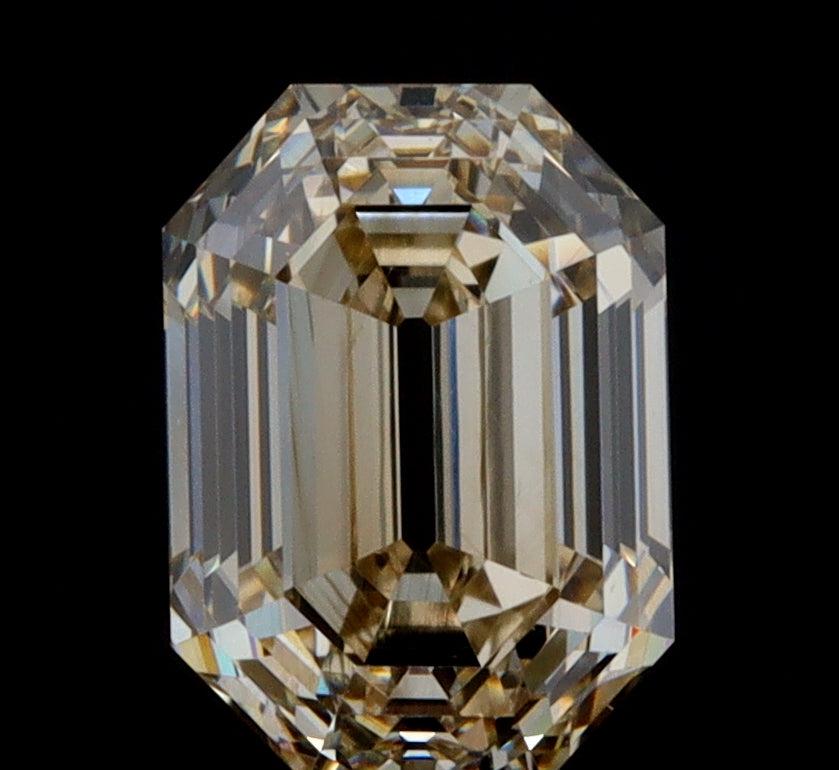 0.93ct | Champagne VVS Emerald Shape Step Cut Diamond-Modern Rustic Diamond