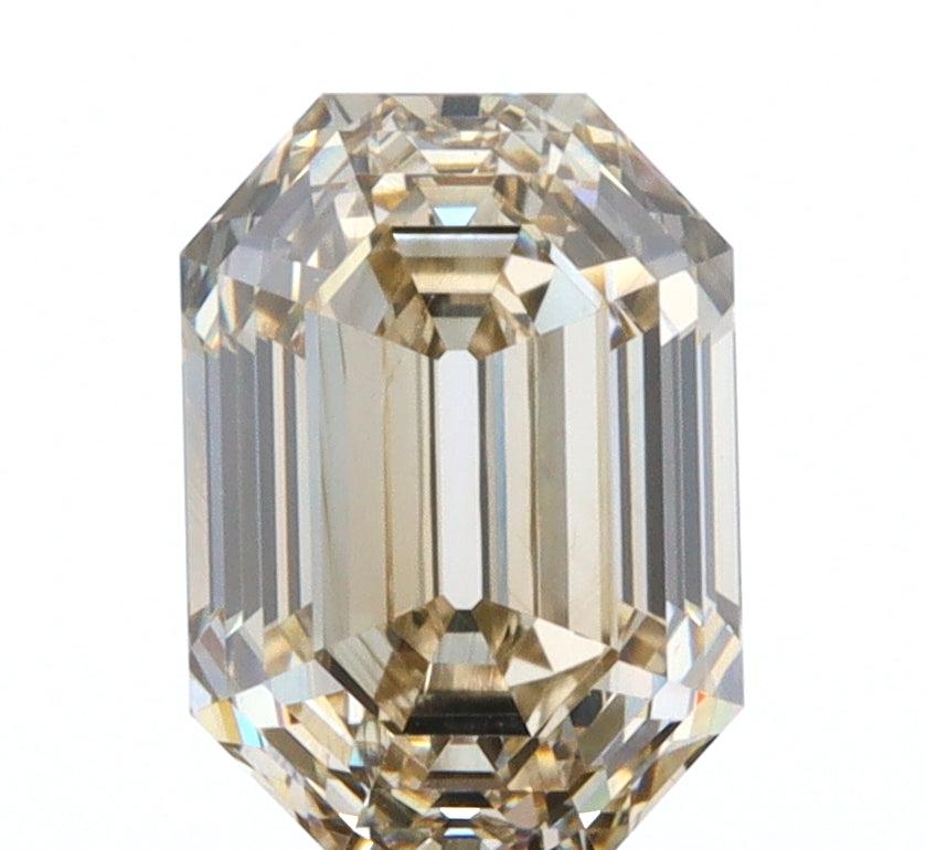 0.93ct | Champagne VVS Emerald Shape Step Cut Diamond-Modern Rustic Diamond