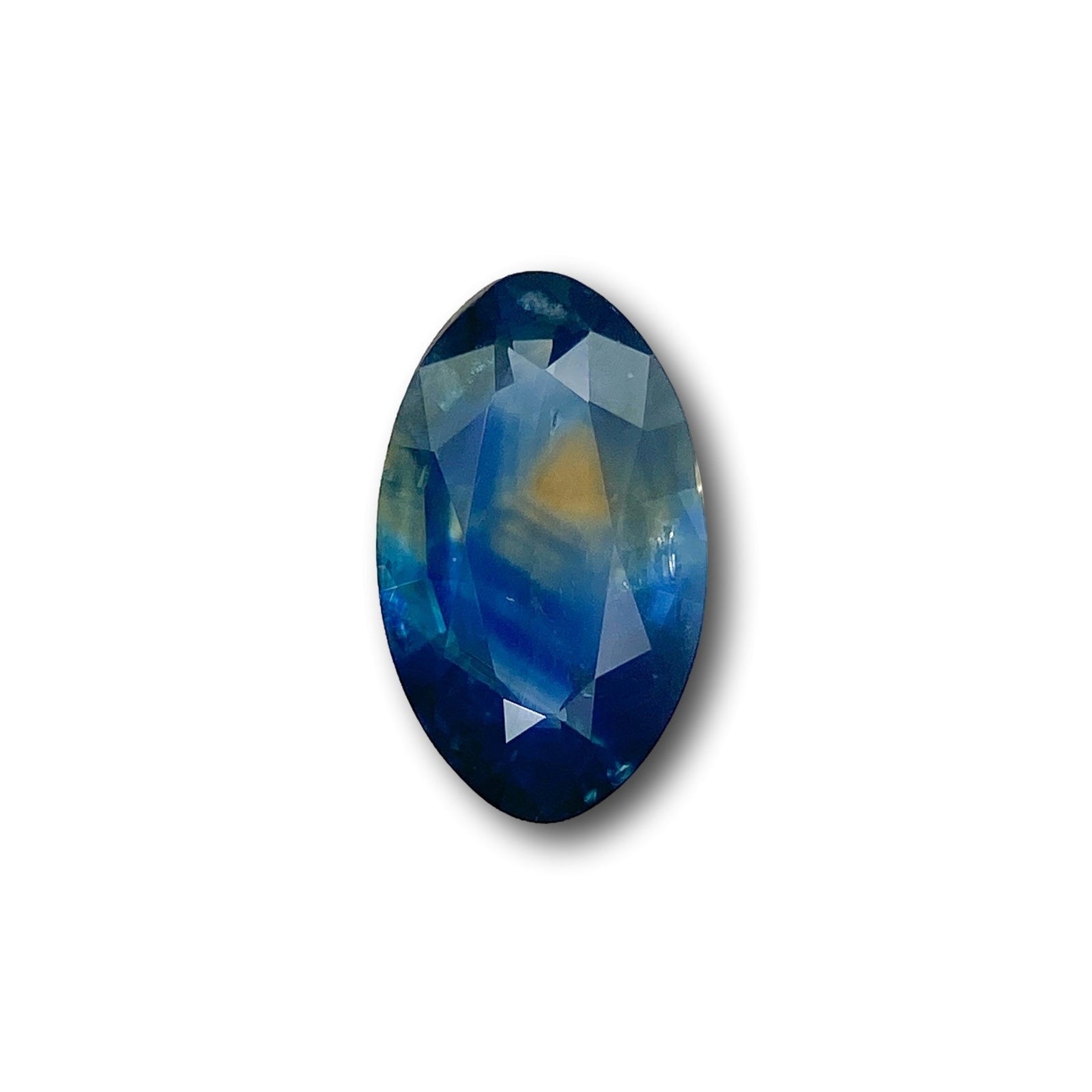 0.94ct | Brilliant Cut Moval Shape Blue Montana Sapphire-Modern Rustic Diamond