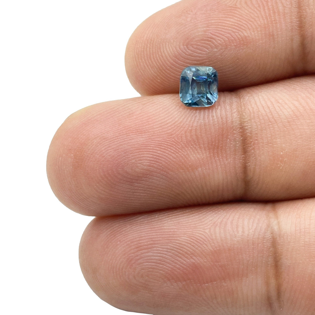 0.98ct | Brilliant Cut Cushion Shape Blue Montana Sapphire-Modern Rustic Diamond