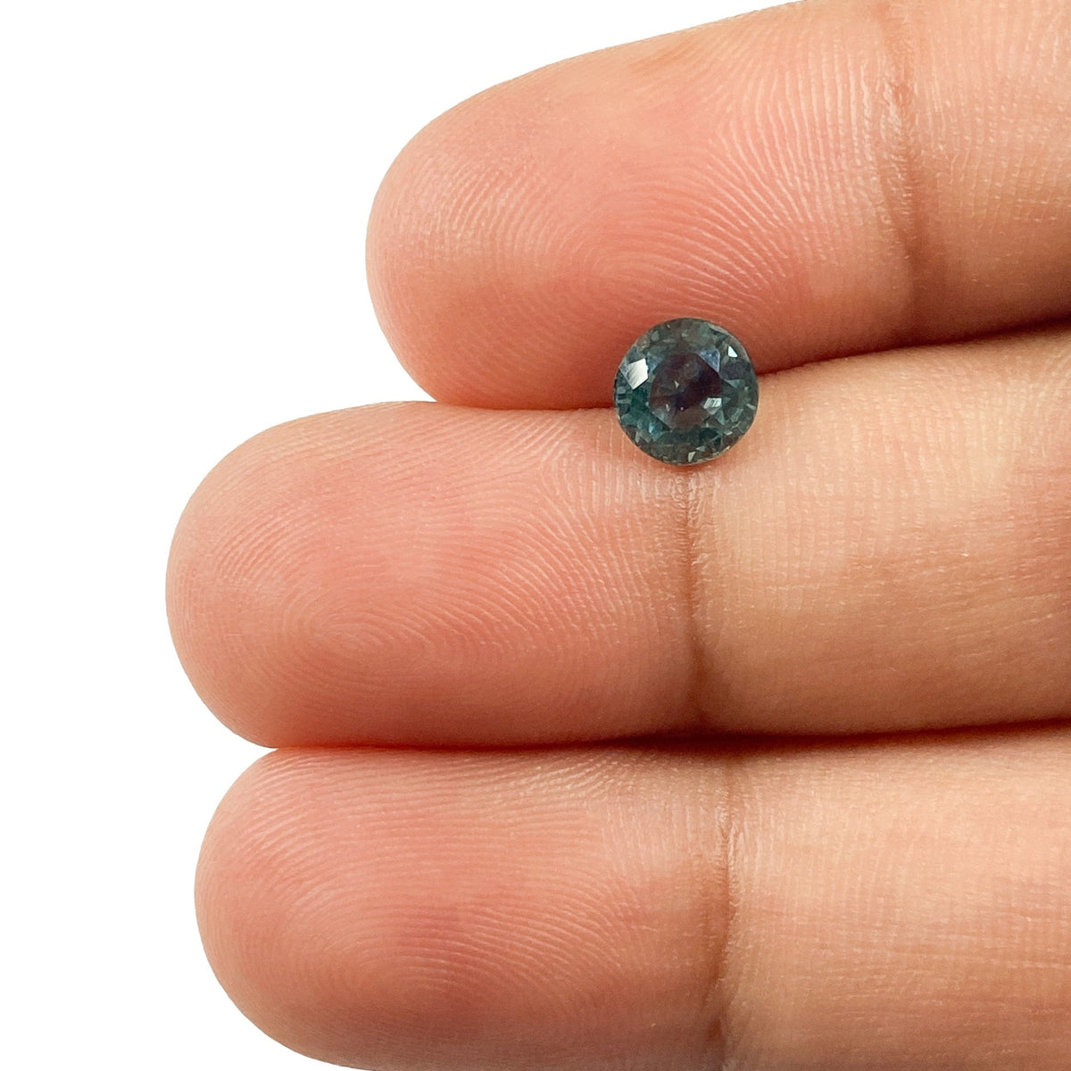 0.99ct | Brilliant Cut Round Shape Blue Montana Sapphire-Modern Rustic Diamond