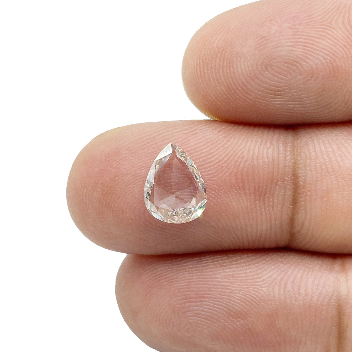 0.99ct | Champagne VS Pear Shape Rose Cut Diamond-Modern Rustic Diamond