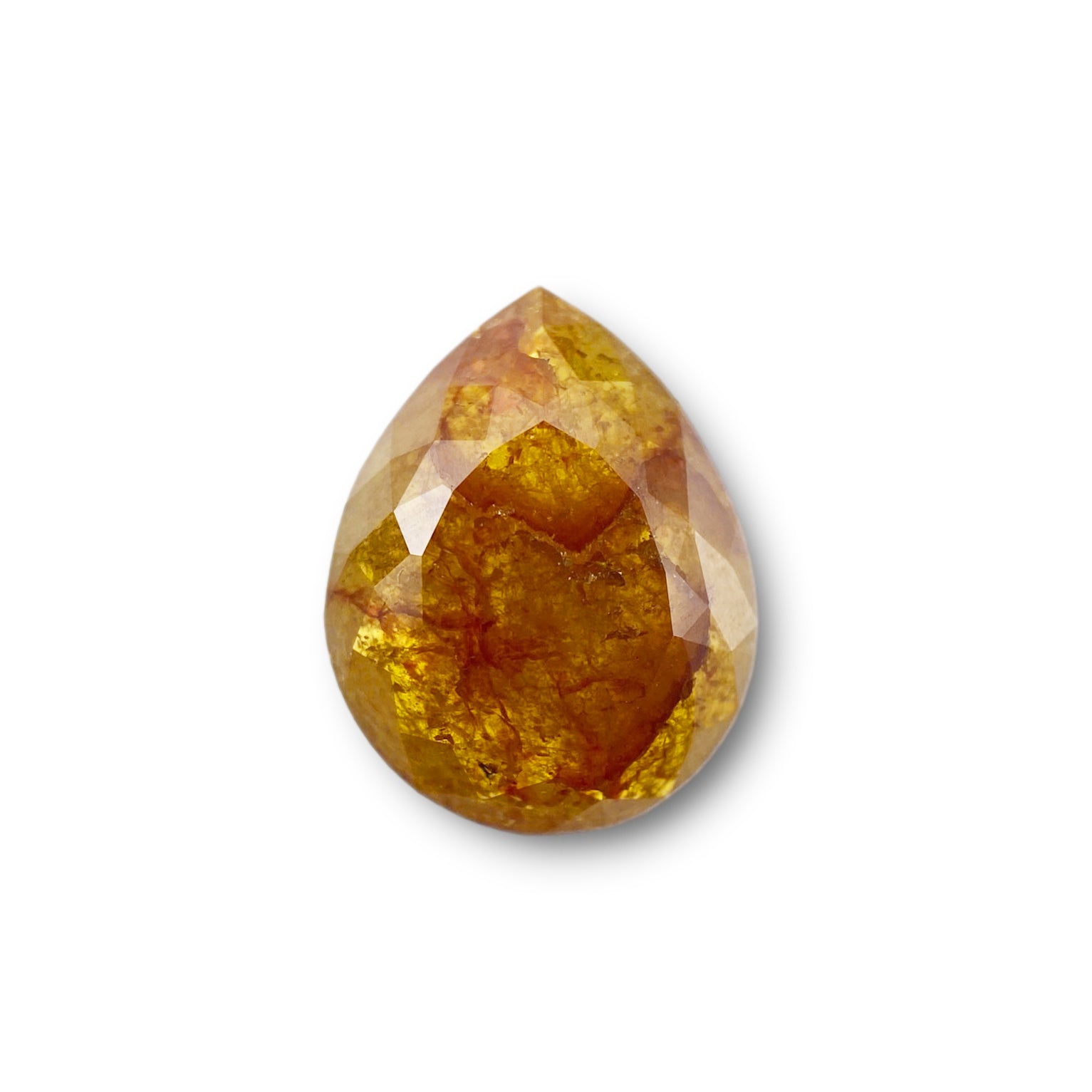 2.80ct | Salt & Pepper Pear Shape Rose Cut Diamond - Modern Rustic Diamond