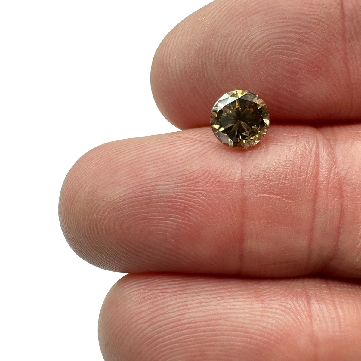1.00ct | Cognac SI Round Shape Brilliant Cut Diamond-Modern Rustic Diamond