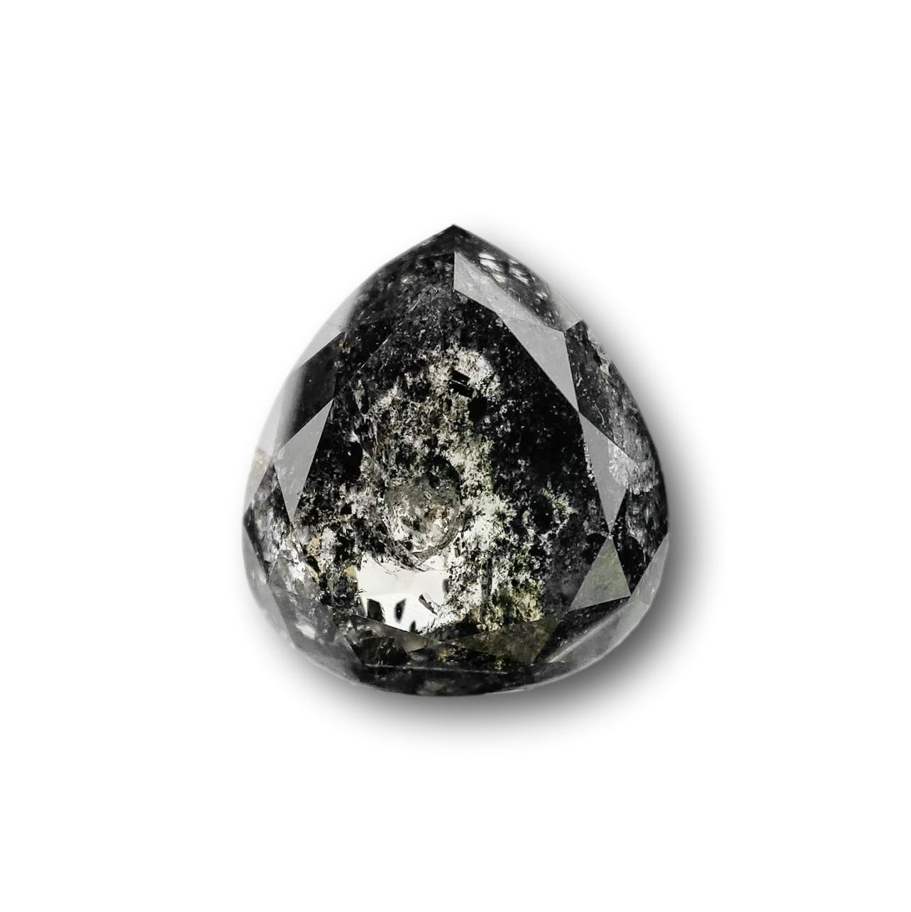 4.48ct | Salt & Pepper Pear Shape Brilliant Cut Diamond - Modern Rustic Diamond