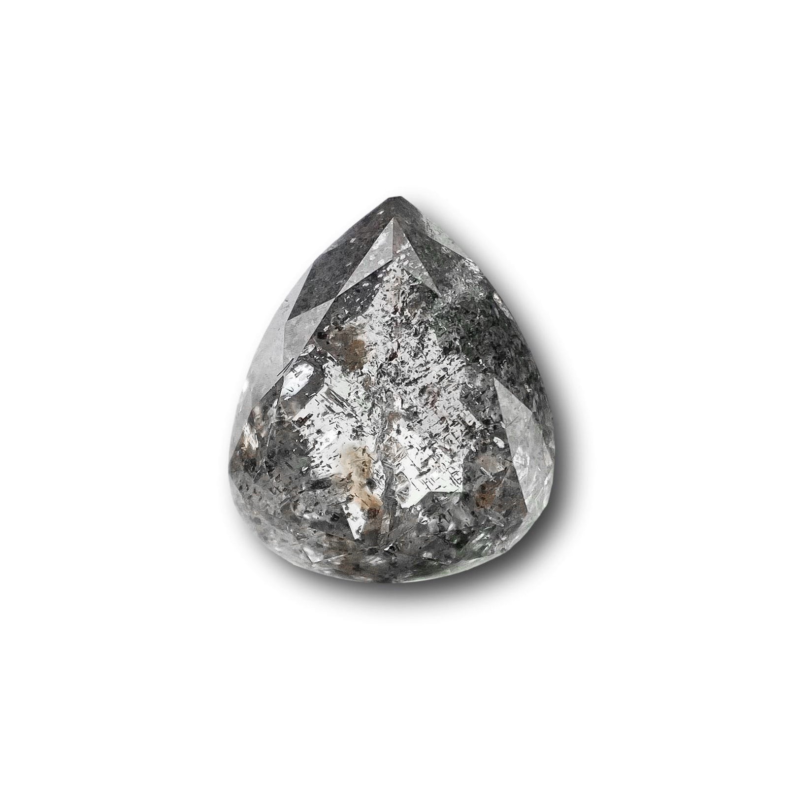 1.72ct | Salt & Pepper Pear Shape Brilliant Cut Diamond - Modern Rustic Diamond