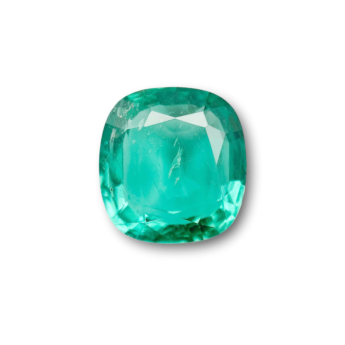 3.29ct | Brilliant Cut Cushion Shape Brazil Emerald - Modern Rustic Diamond