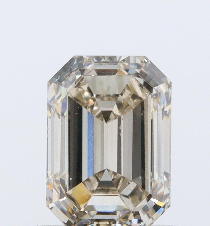 1.01ct | Champagne VVS Emerald Shape Step Cut Diamond-Modern Rustic Diamond