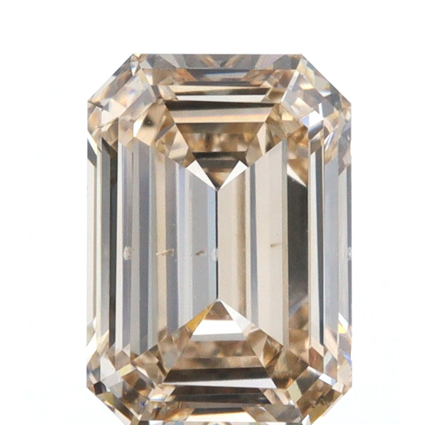 1.01ct | Fancy Orange Brown/VS2 Emerald Shape Step Cut Diamond-Modern Rustic Diamond