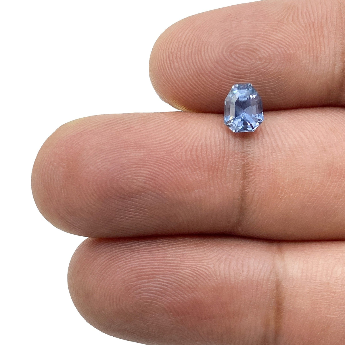 1.01ct | Step Cut Shield Shape Blue Sapphire-Modern Rustic Diamond