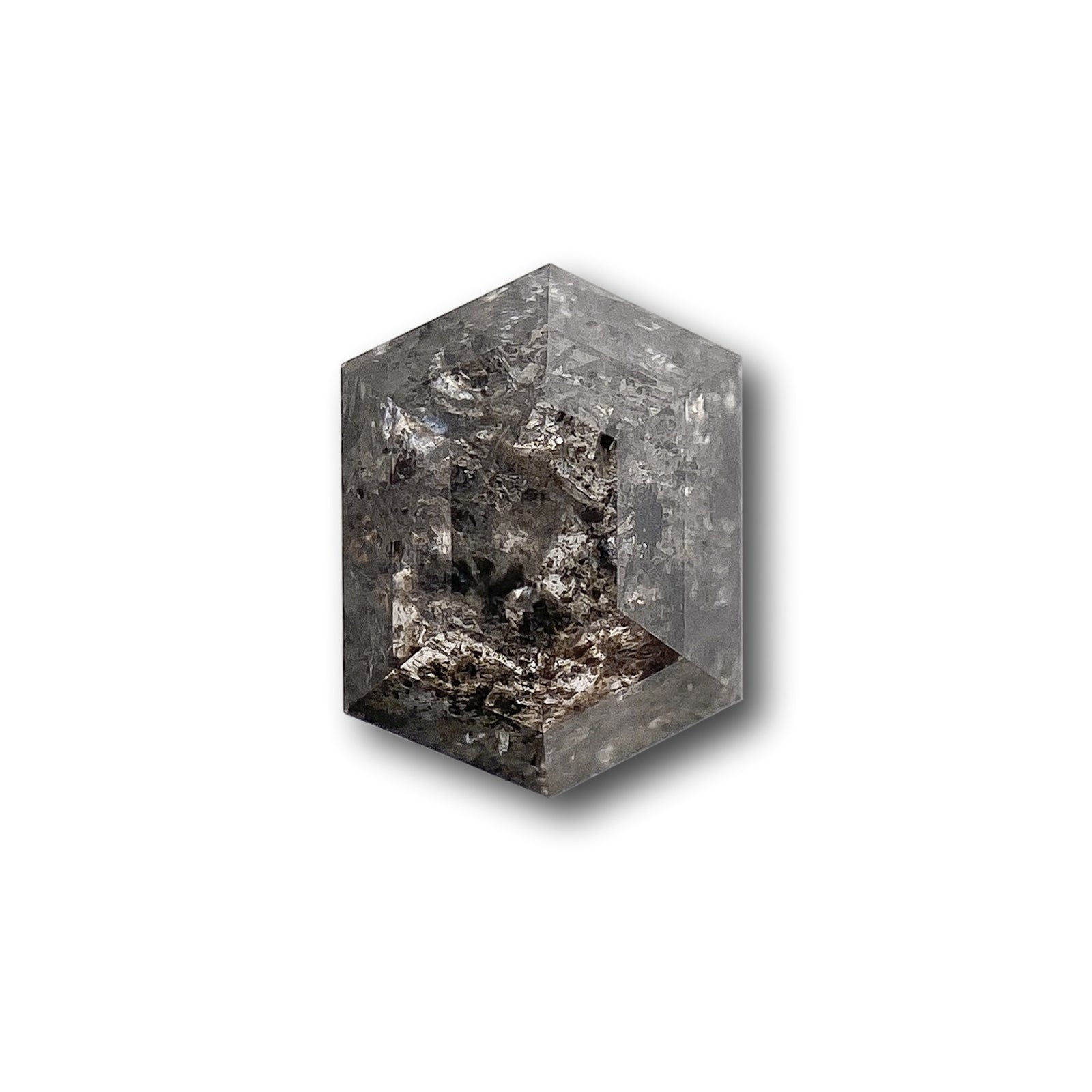 0.86ct | Salt & Pepper Hexagon Shape Step Cut Diamond - Modern Rustic Diamond