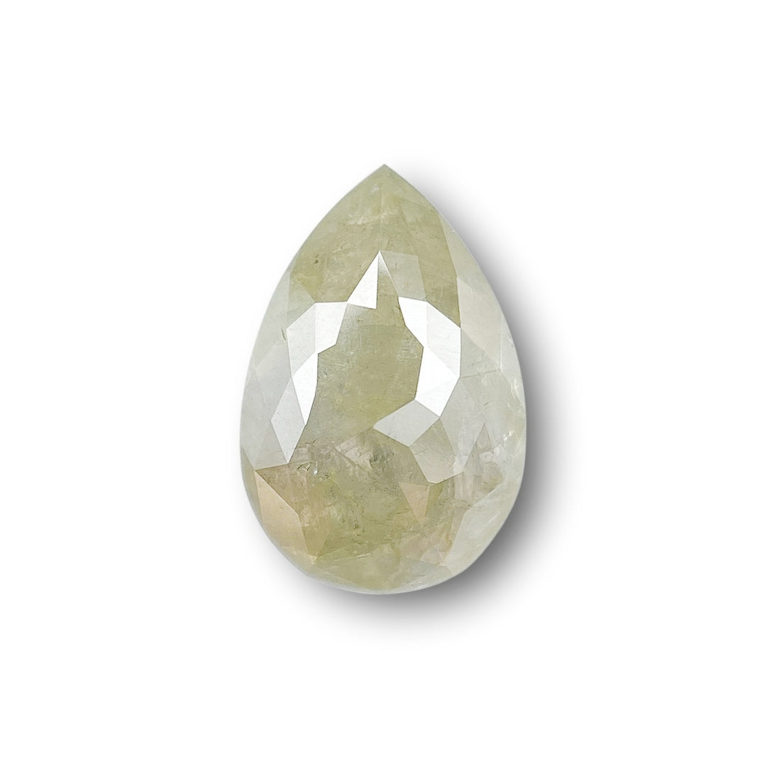 1.26ct | Salt & Pepper Pear Shape Rose Cut Diamond - Modern Rustic Diamond