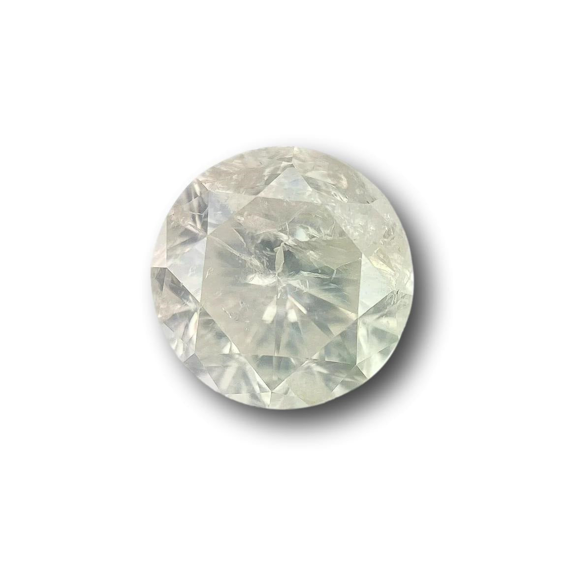 1.36ct | Salt & Pepper Round Shape Brilliant Cut Diamond - Modern Rustic Diamond