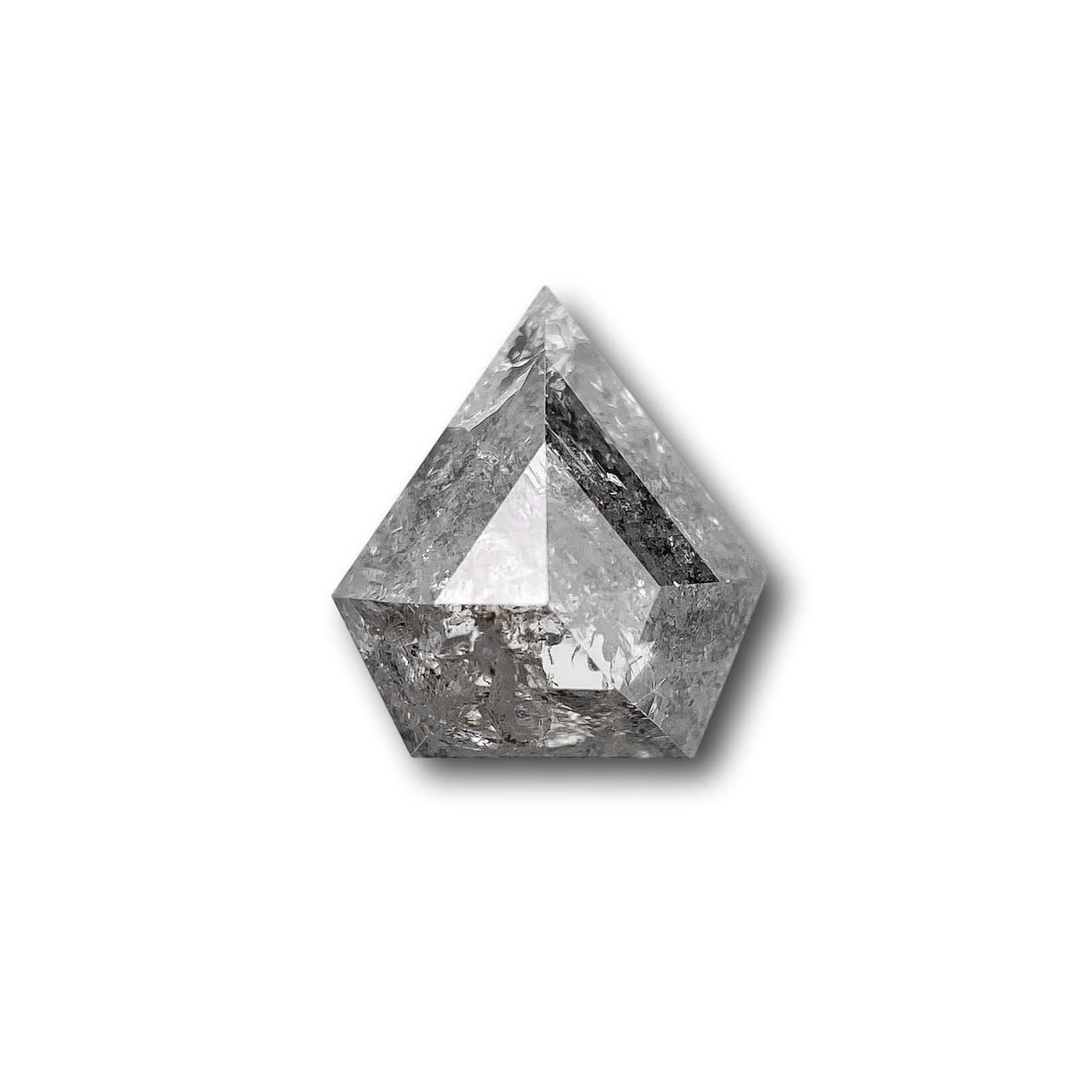 0.78ct | Salt & Pepper Shield Shape Rose Cut Diamond - Modern Rustic Diamond