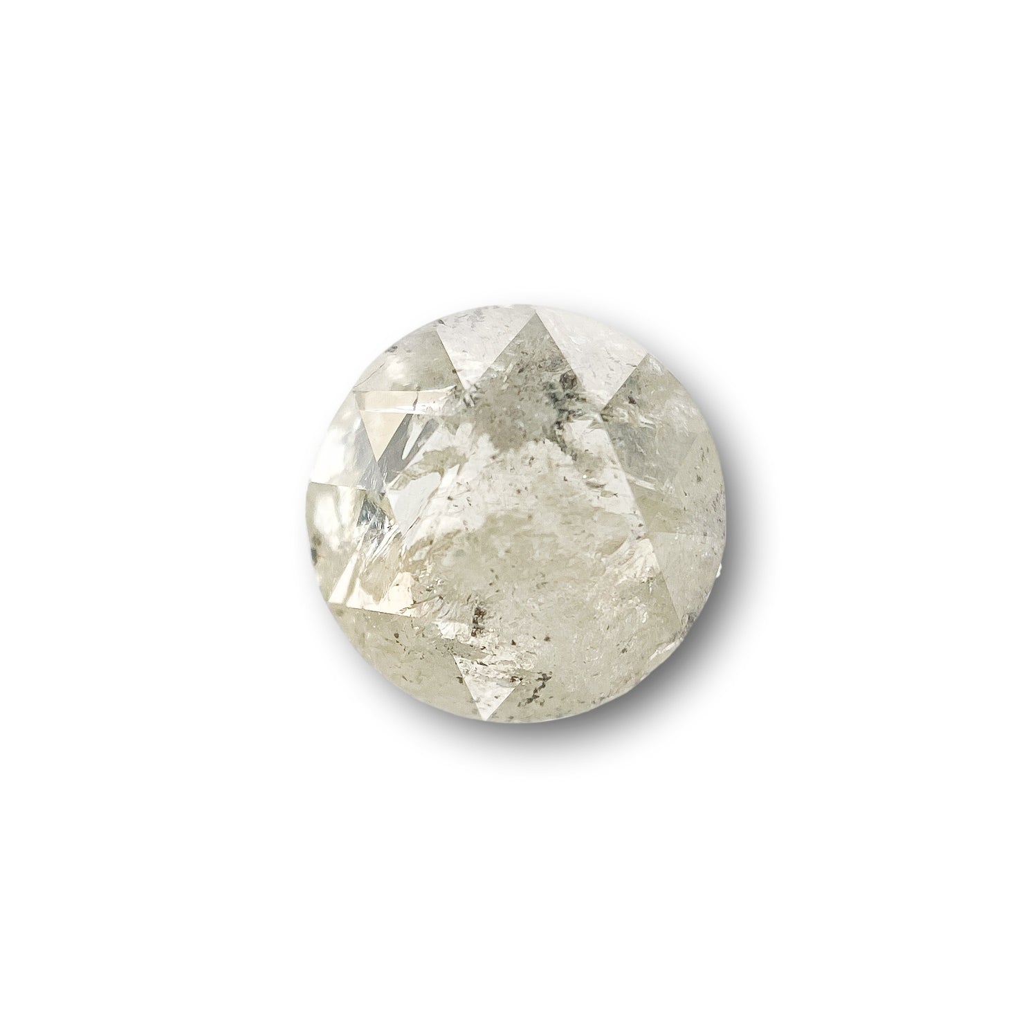 1.48ct | Salt & Pepper Round Shape Rose Cut Diamond - Modern Rustic Diamond