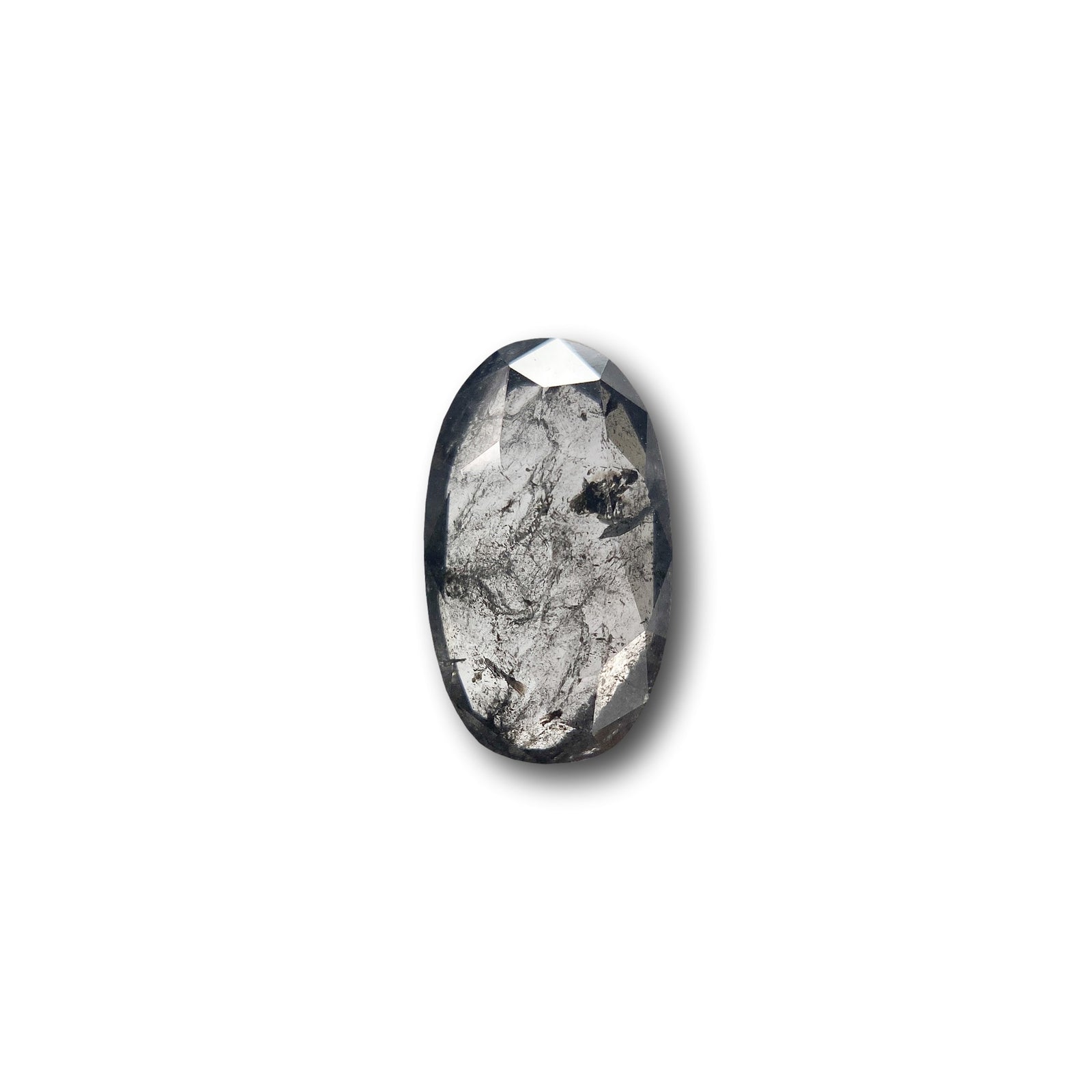 1.15ct | Salt & Pepper Oval Shape Rose Cut Diamond - Modern Rustic Diamond