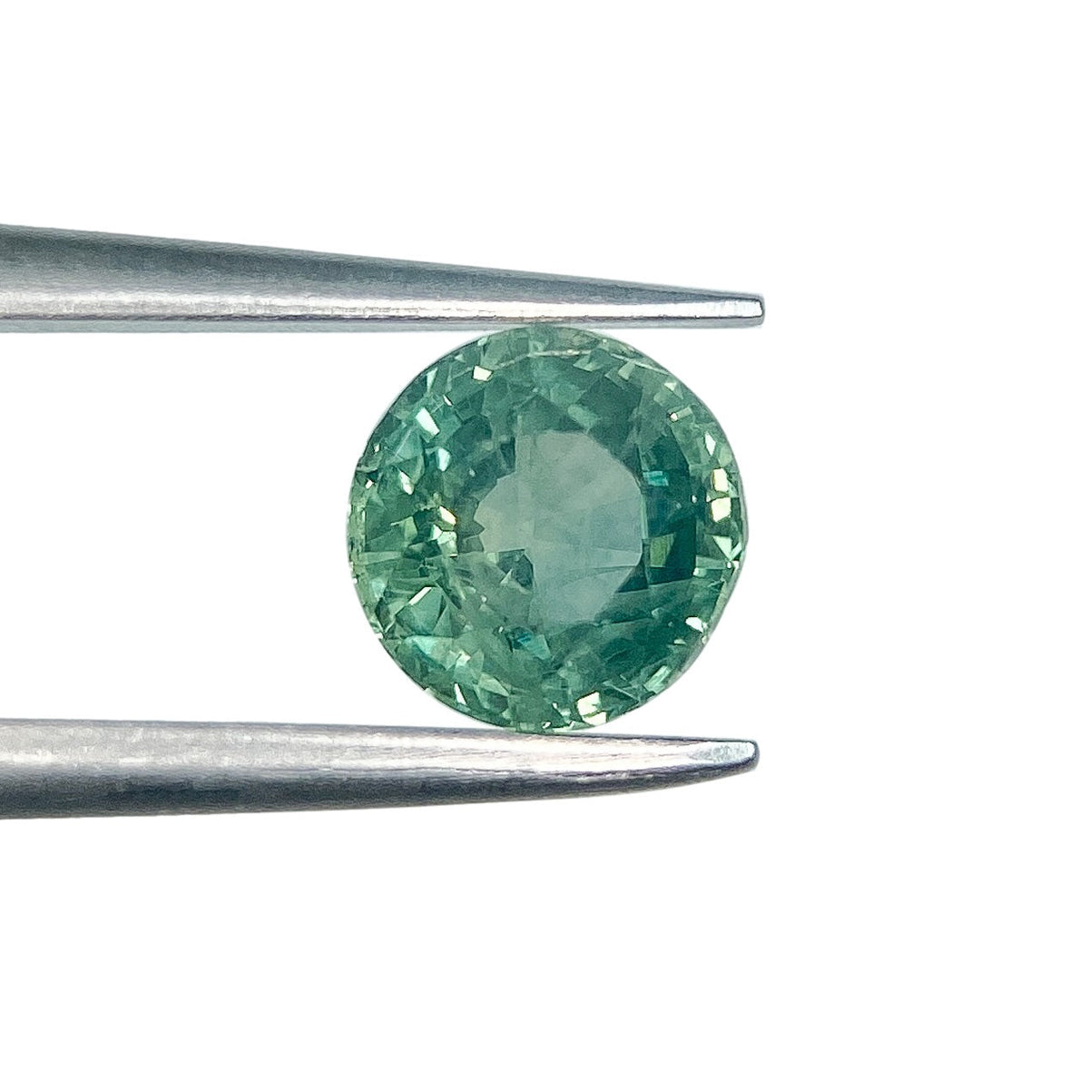 1.02ct | Brilliant Cut Round Shape Green Montana Sapphire-Modern Rustic Diamond