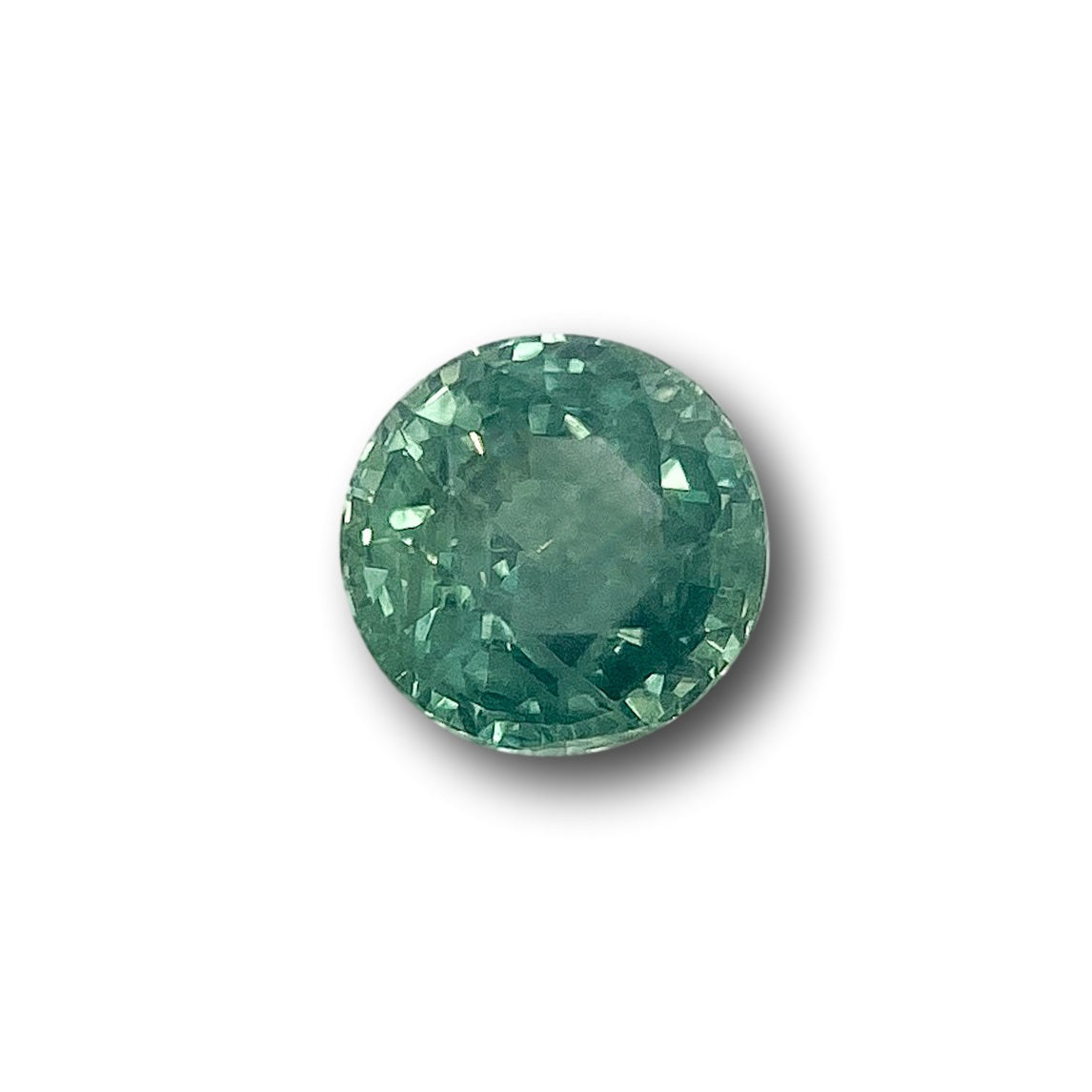 1.02ct | Brilliant Cut Round Shape Green Montana Sapphire-Modern Rustic Diamond
