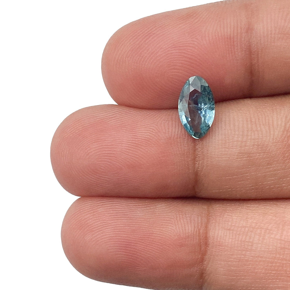 1.03ct | Brilliant Cut Moval Shape Blue Montana Sapphire-Modern Rustic Diamond