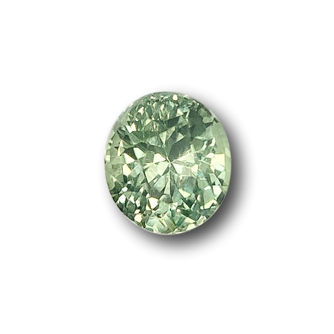 1.03ct | Brilliant Cut Oval Shape Green Montana Sapphire-Modern Rustic Diamond