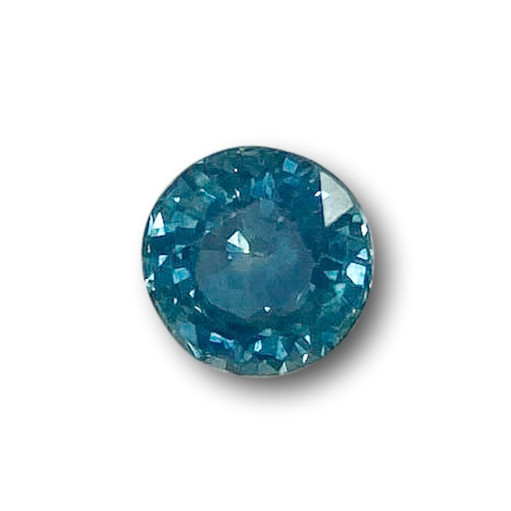 1.03ct | Brilliant Cut Round Shape Blue Montana Sapphire-Modern Rustic Diamond