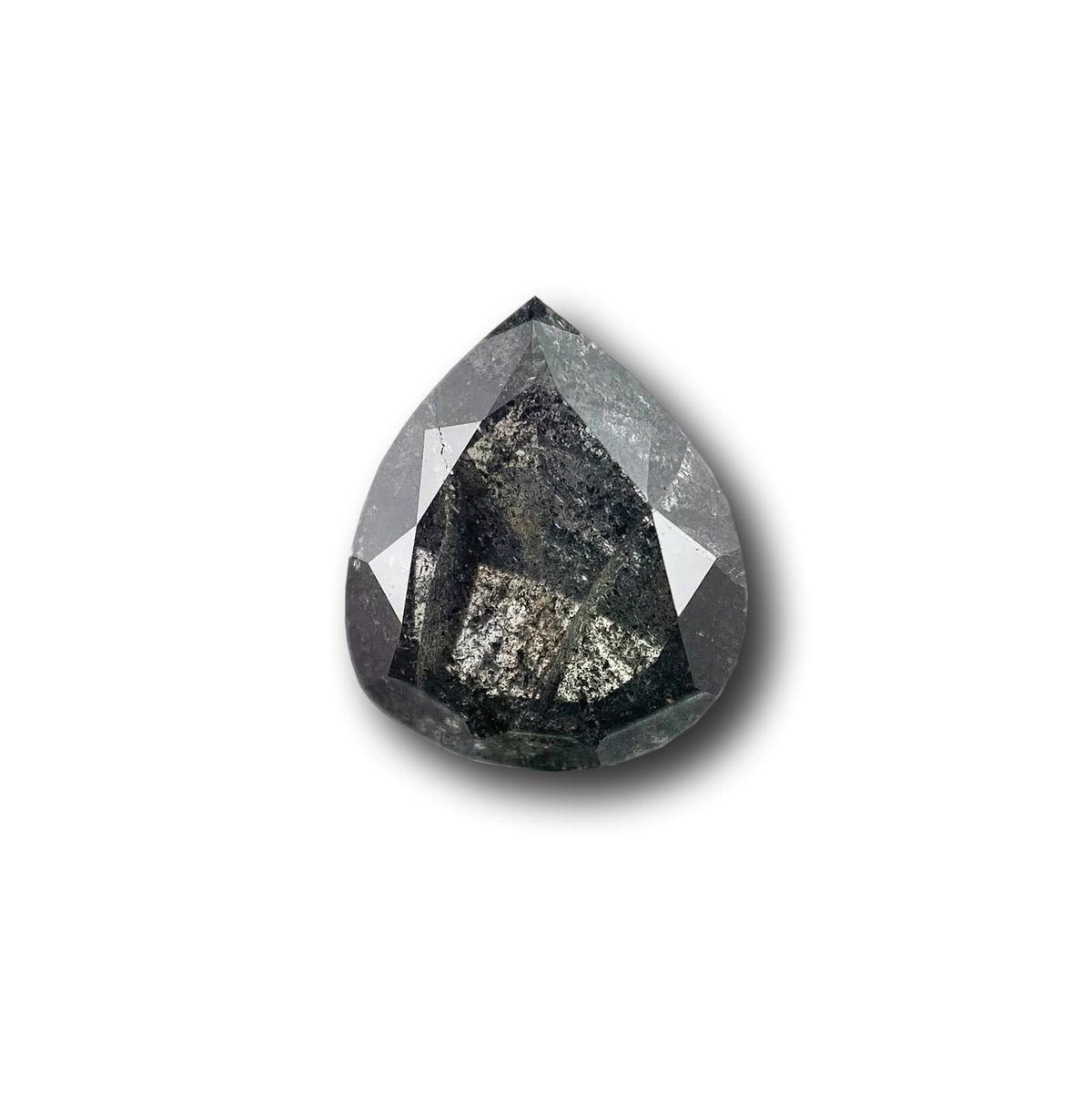 2.13ct | Salt &amp; Pepper Pear Shape Brilliant Cut Diamond - Modern Rustic Diamond