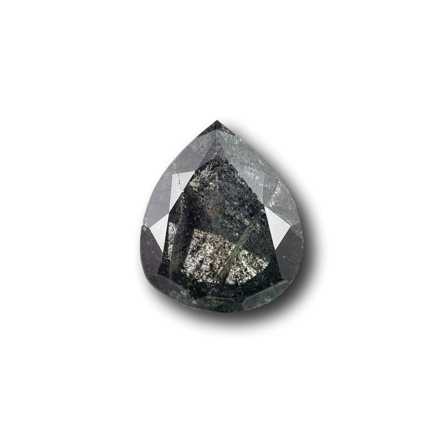 2.13ct | Salt & Pepper Pear Shape Brilliant Cut Diamond - Modern Rustic Diamond