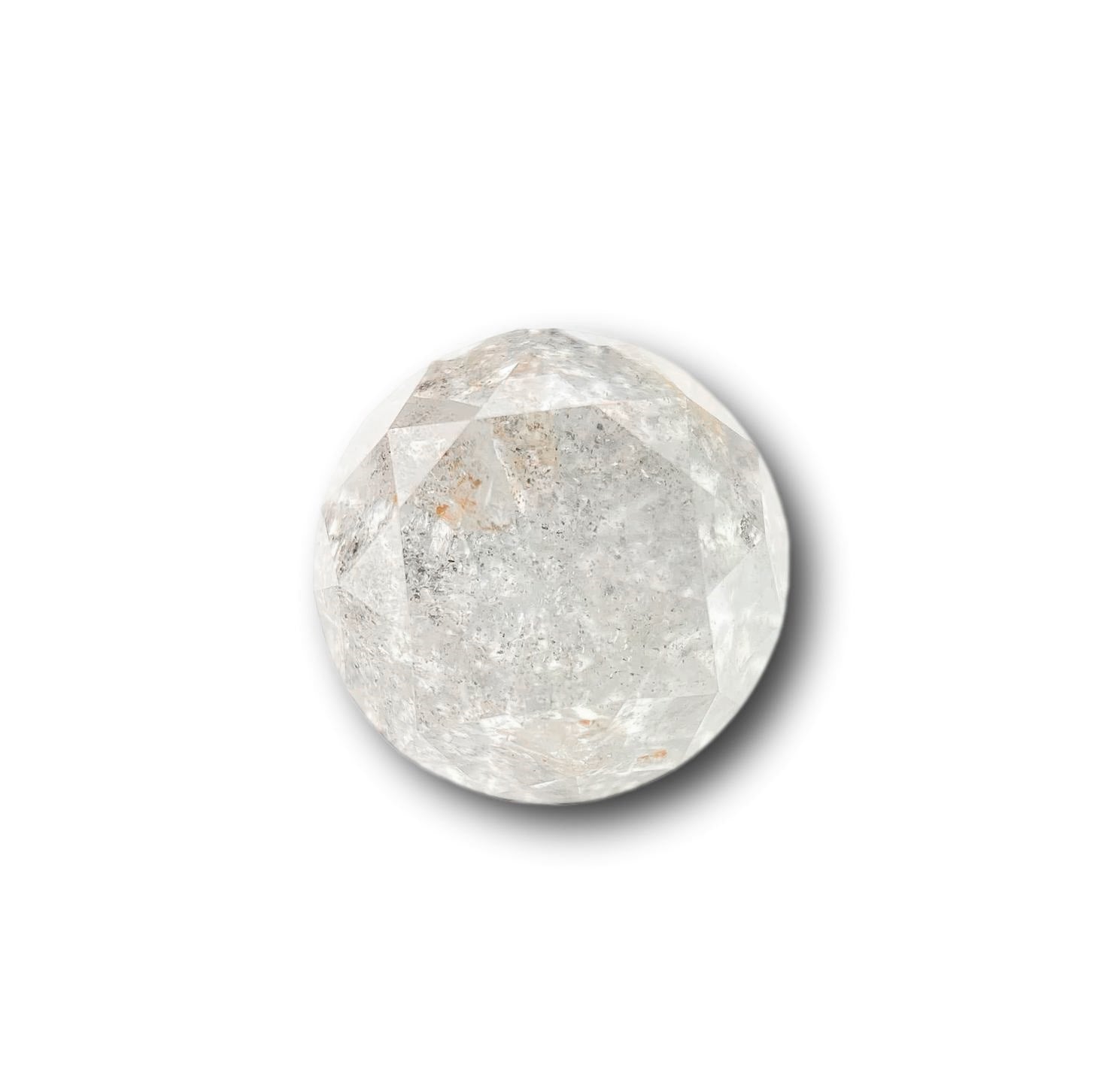 2.60ct | Salt & Pepper Round Shape Brilliant Cut Diamond - Modern Rustic Diamond