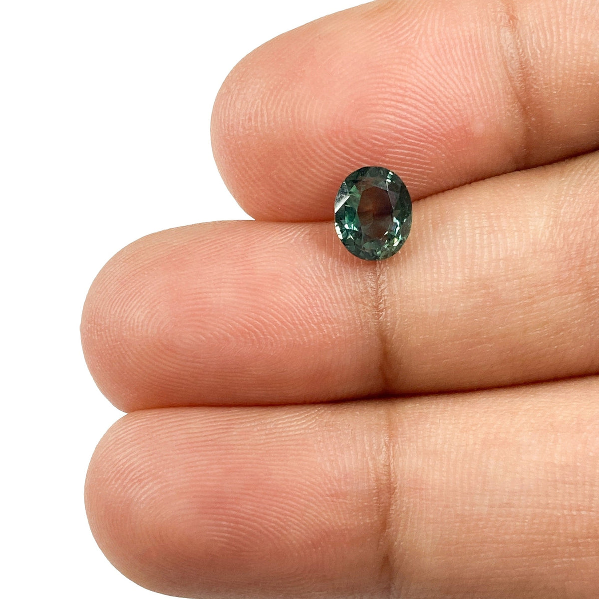 1.04ct | Brilliant Cut Oval Shape Green Montana Sapphire-Modern Rustic Diamond