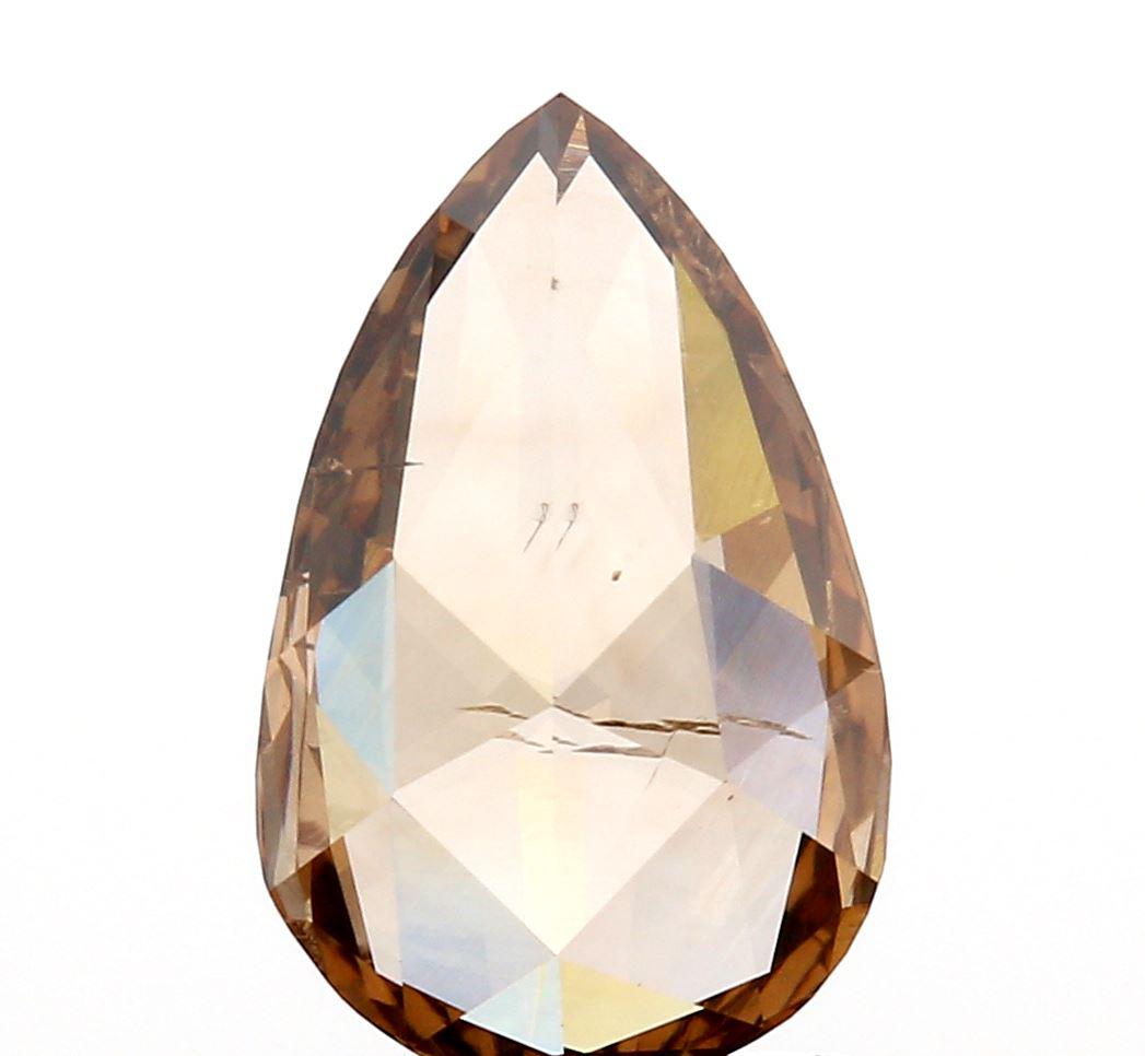 1.04ct | Cognac SI Pear Shape Rose Cut Diamond-Modern Rustic Diamond