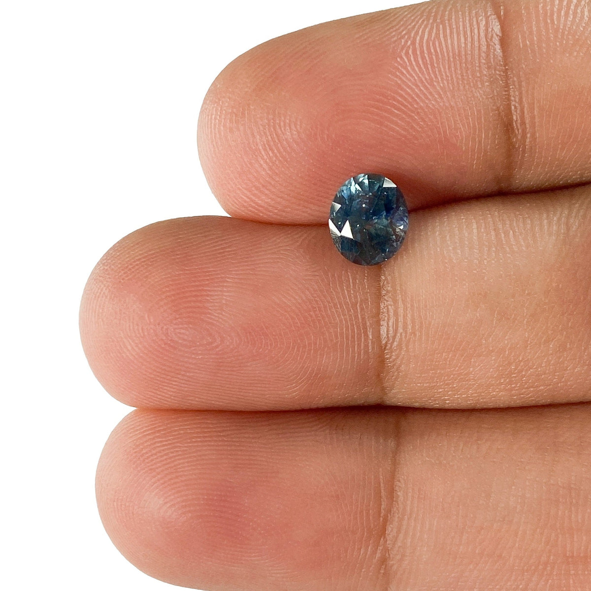 1.05ct | Brilliant Cut Oval Shape Blue Montana Sapphire-Modern Rustic Diamond