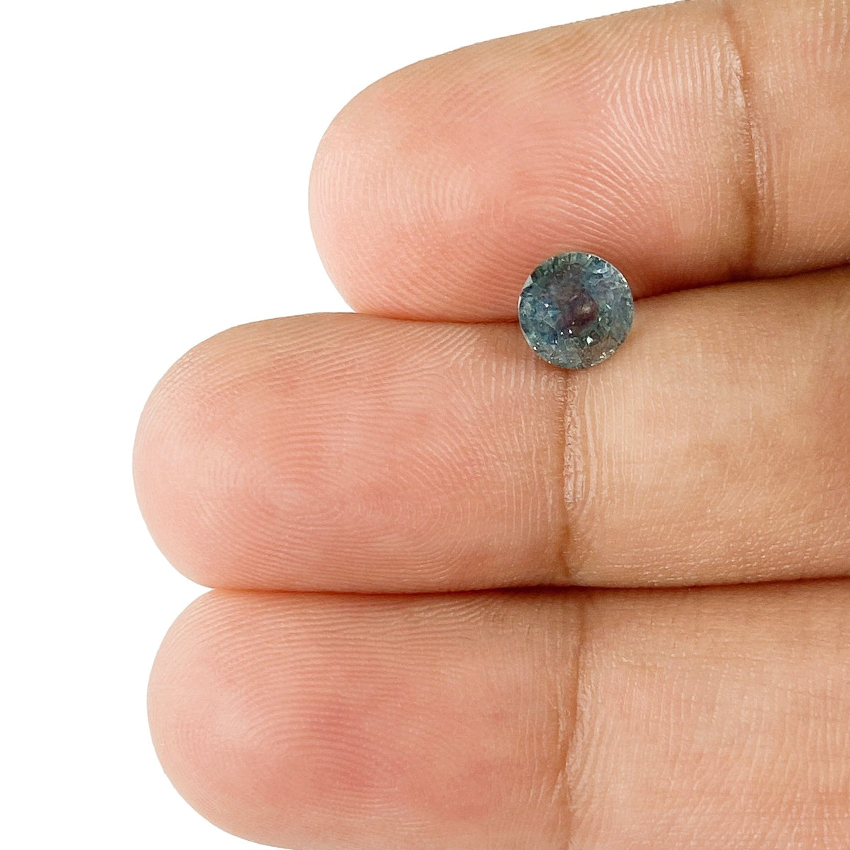 1.06ct | Brilliant Cut Round Shape Blue Montana Sapphire-Modern Rustic Diamond
