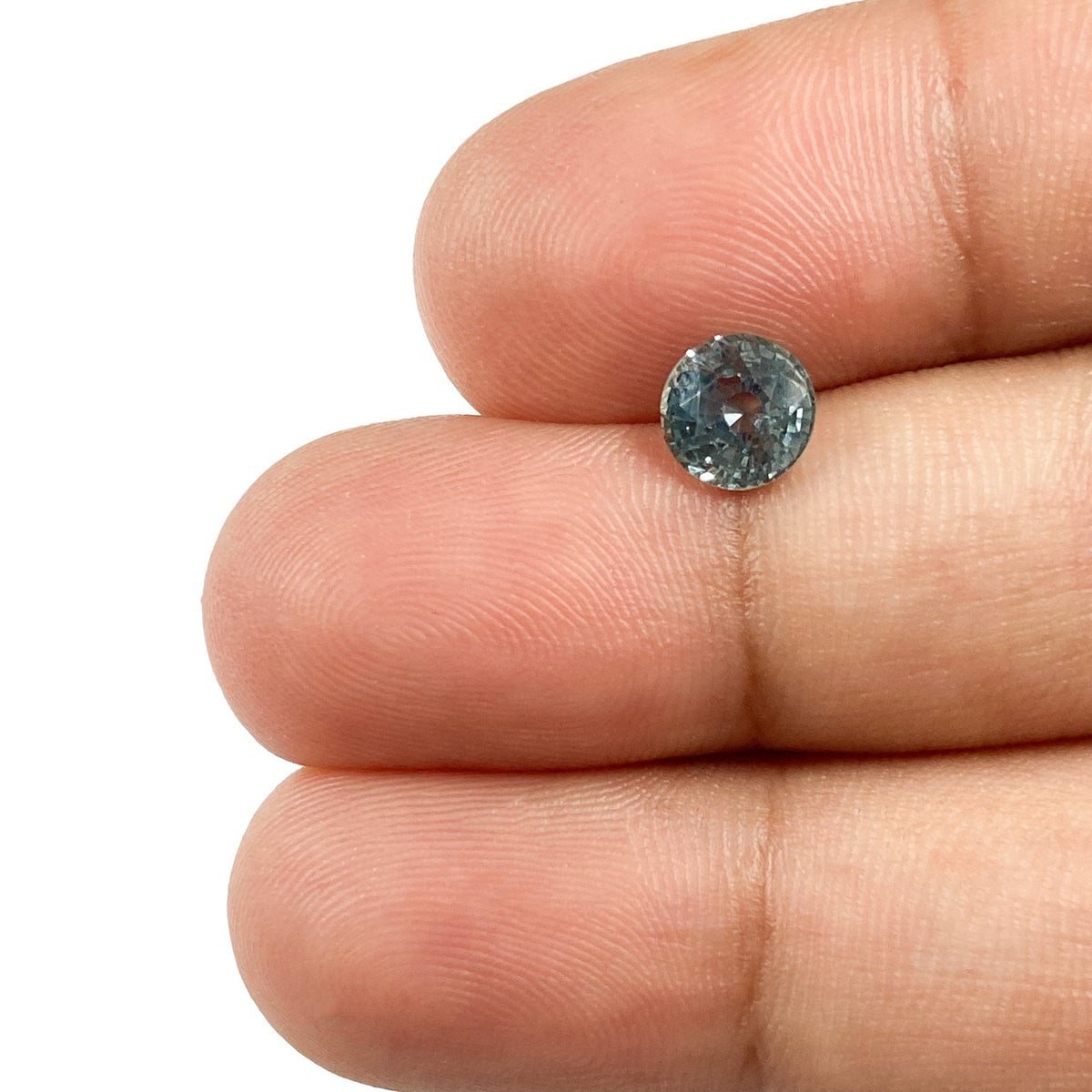 1.06ct | Brilliant Cut Round Shape Blue Montana Sapphire-Modern Rustic Diamond