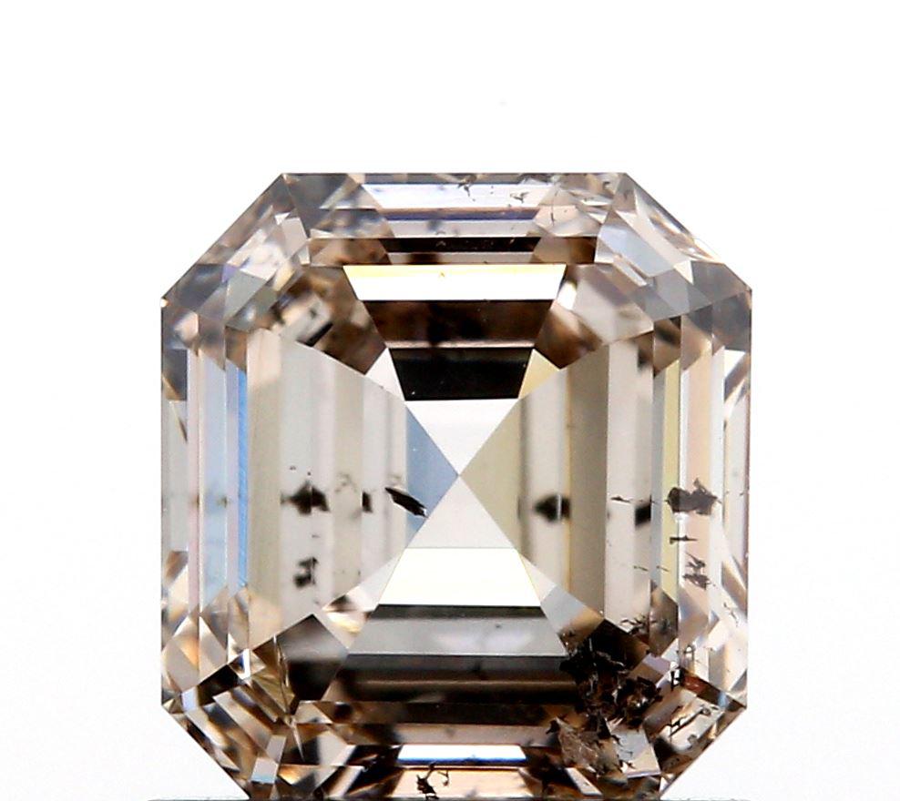 1.06ct | Champagne SI Asscher Shape Step Cut Diamond-Modern Rustic Diamond