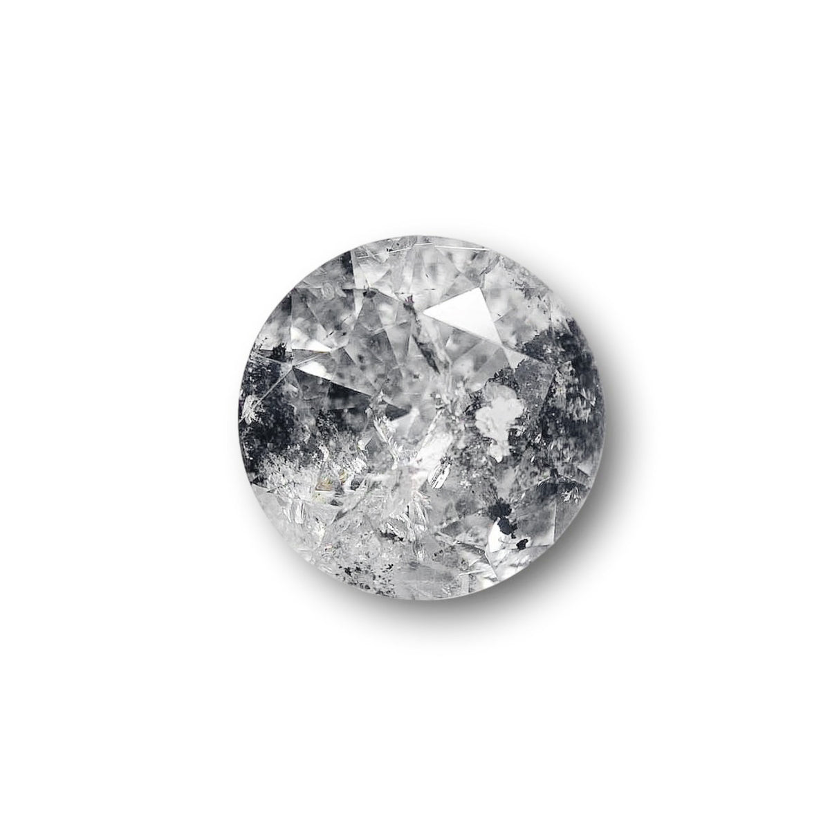 1.70ct | Salt &amp; Pepper Round Shape Brilliant Cut Diamond - Modern Rustic Diamond