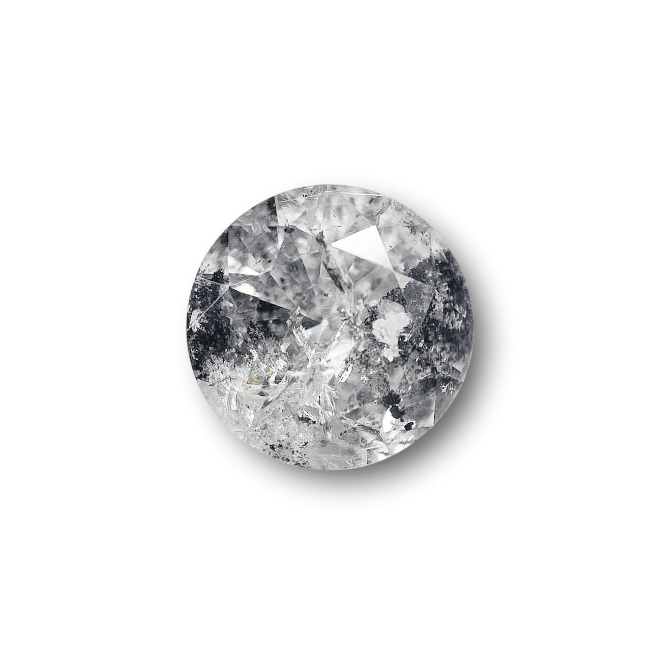 1.70ct | Salt & Pepper Round Shape Brilliant Cut Diamond - Modern Rustic Diamond