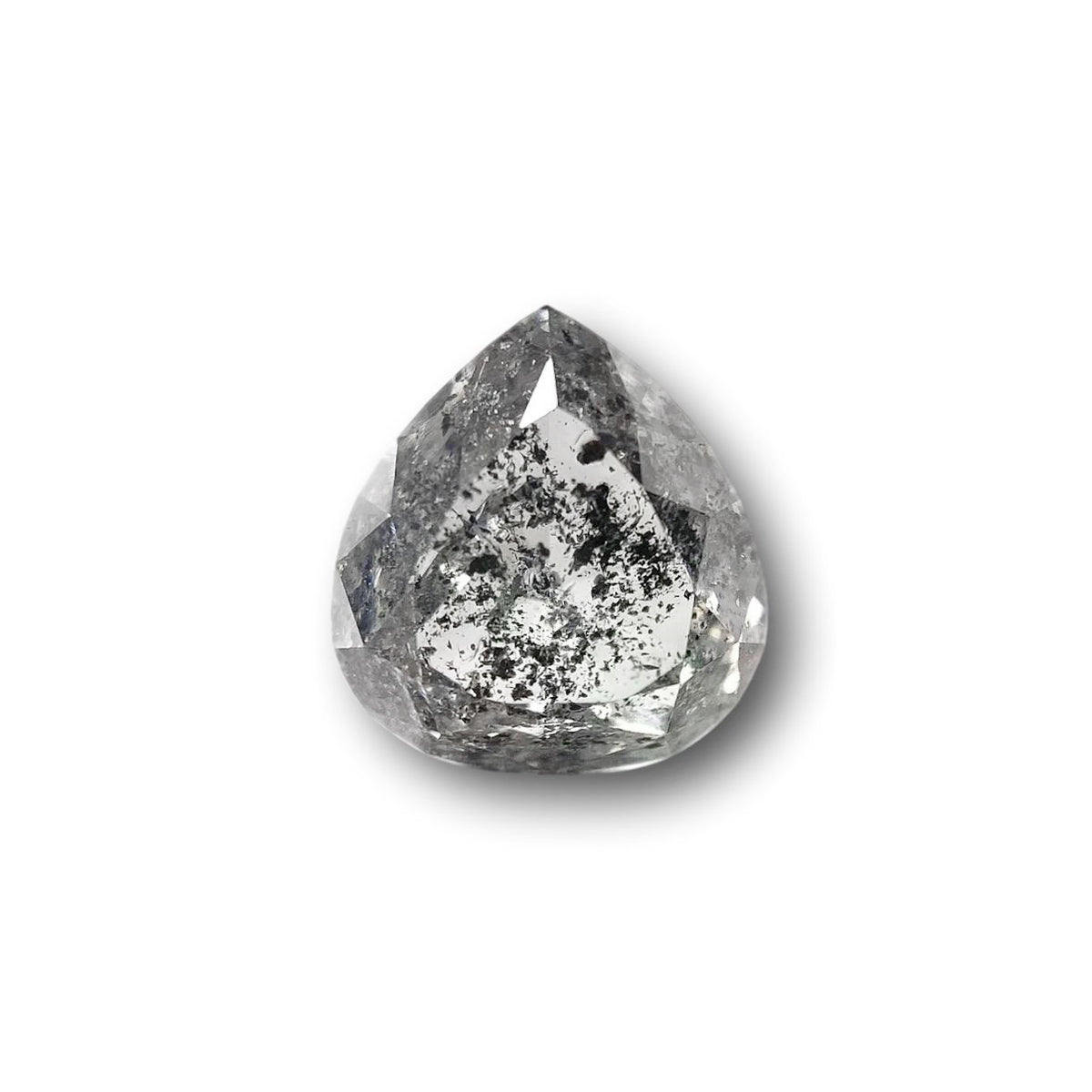 1.72ct | Salt &amp; Pepper Pear Shape Brilliant Cut Diamond - Modern Rustic Diamond
