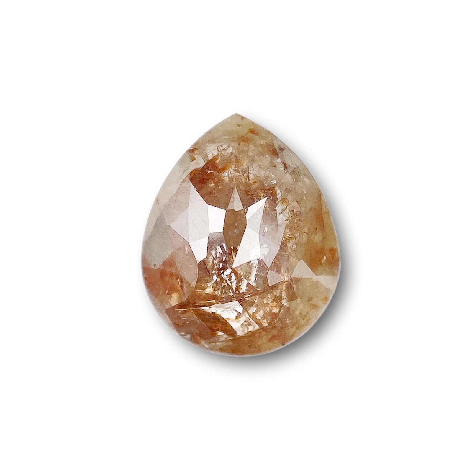 1.51ct | Salt & Pepper Pear Shape Rose Cut Diamond - Modern Rustic Diamond