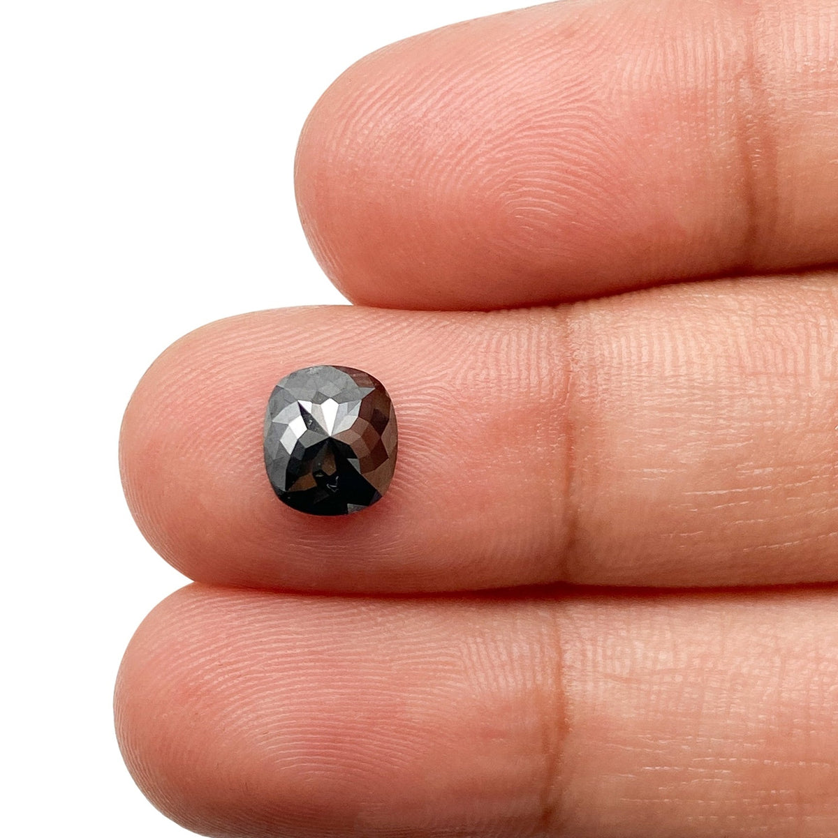 1.07ct | Black/ Cushion Shape Rose Cut Diamond-Modern Rustic Diamond