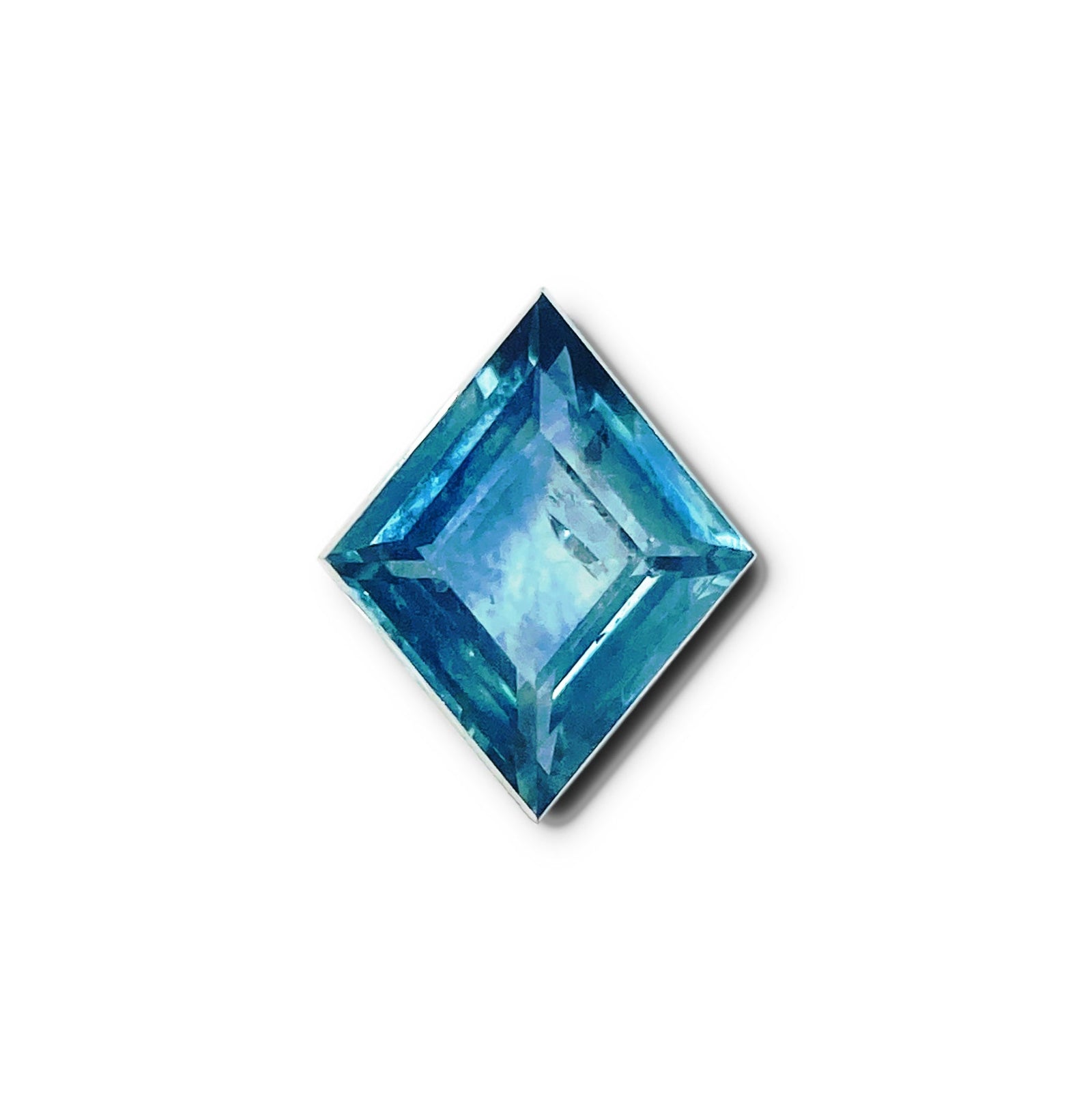 1.07ct | Step Cut Lozenge Shape Blue Green Montana Sapphire-Modern Rustic Diamond