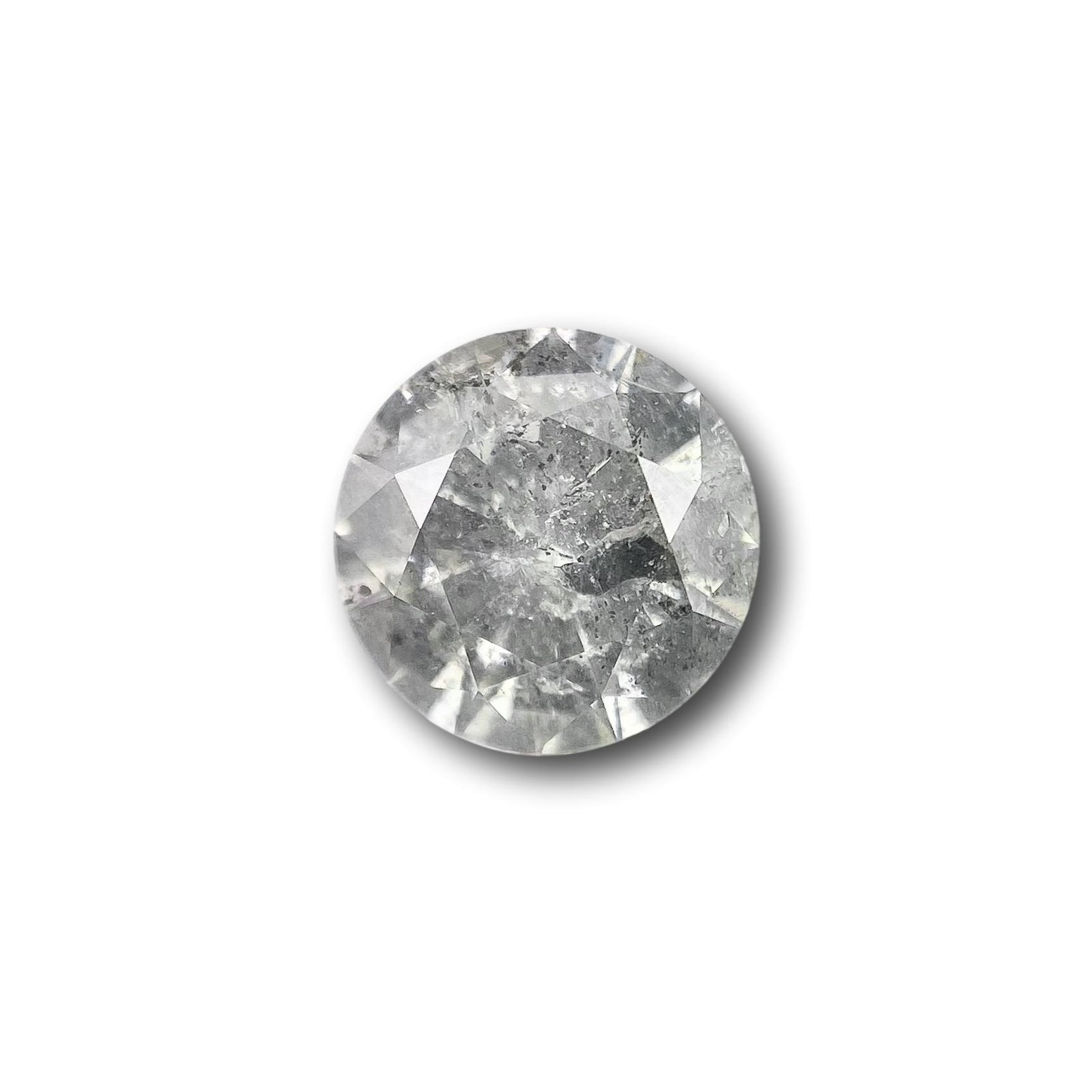 1.01ct | Salt & Pepper Round Shape Brilliant Cut Diamond - Modern Rustic Diamond