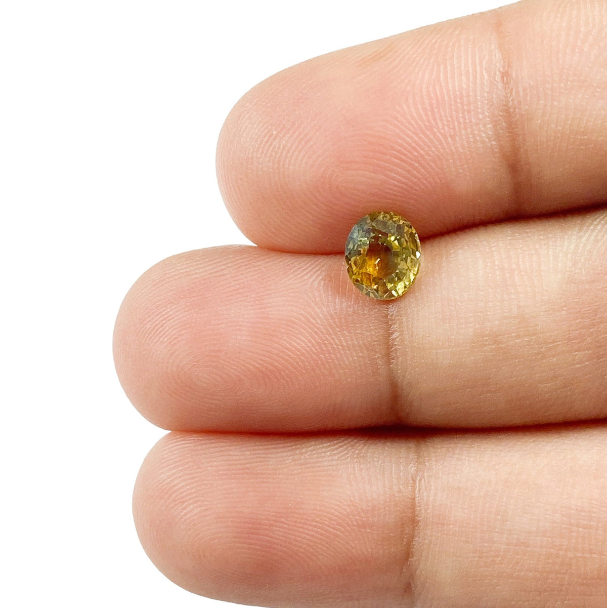 1.09ct | Brilliant Cut Oval Shape Yellow Green Montana Sapphire-Modern Rustic Diamond