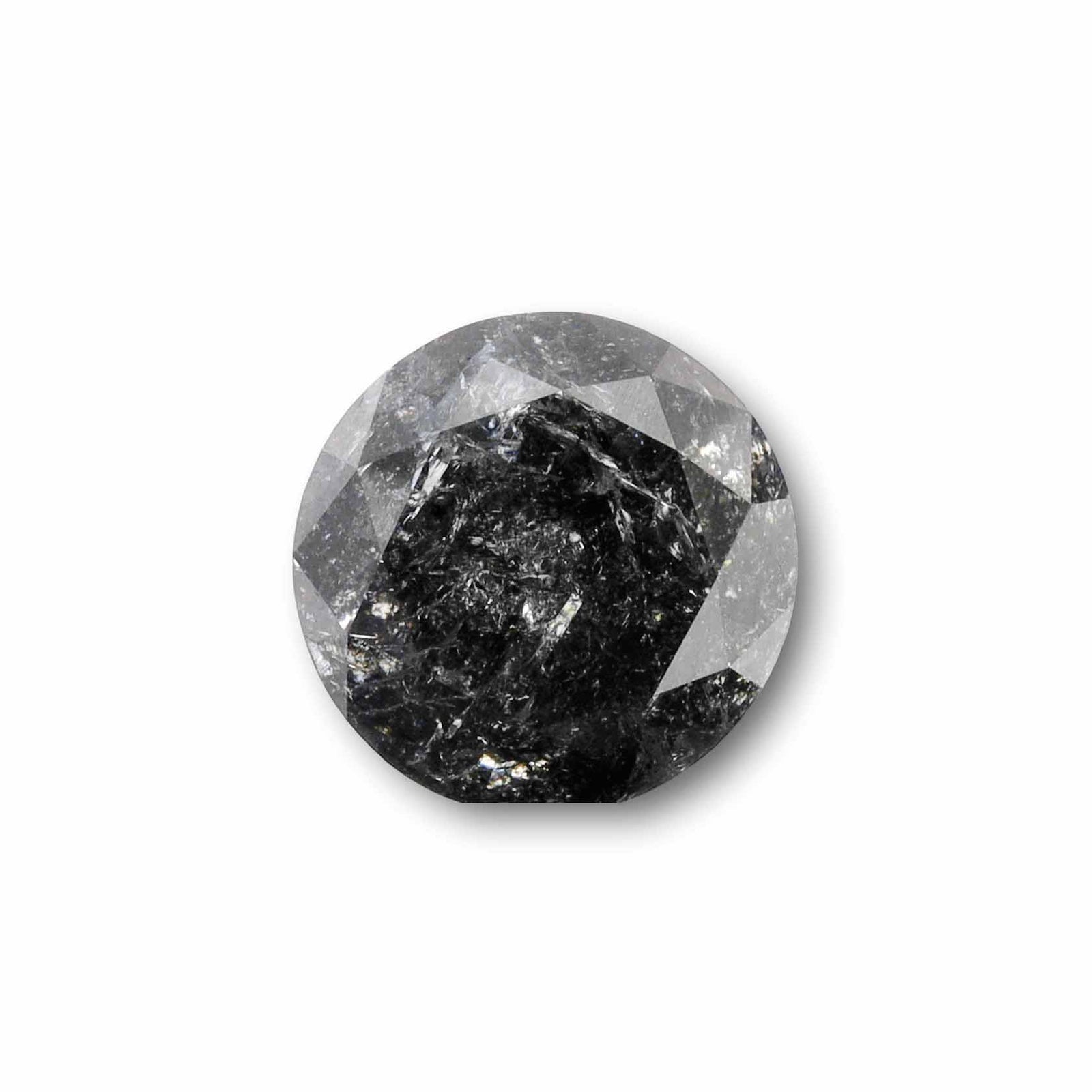 3.46ct | Salt & Pepper Round Shape Brilliant Cut Diamond - Modern Rustic Diamond